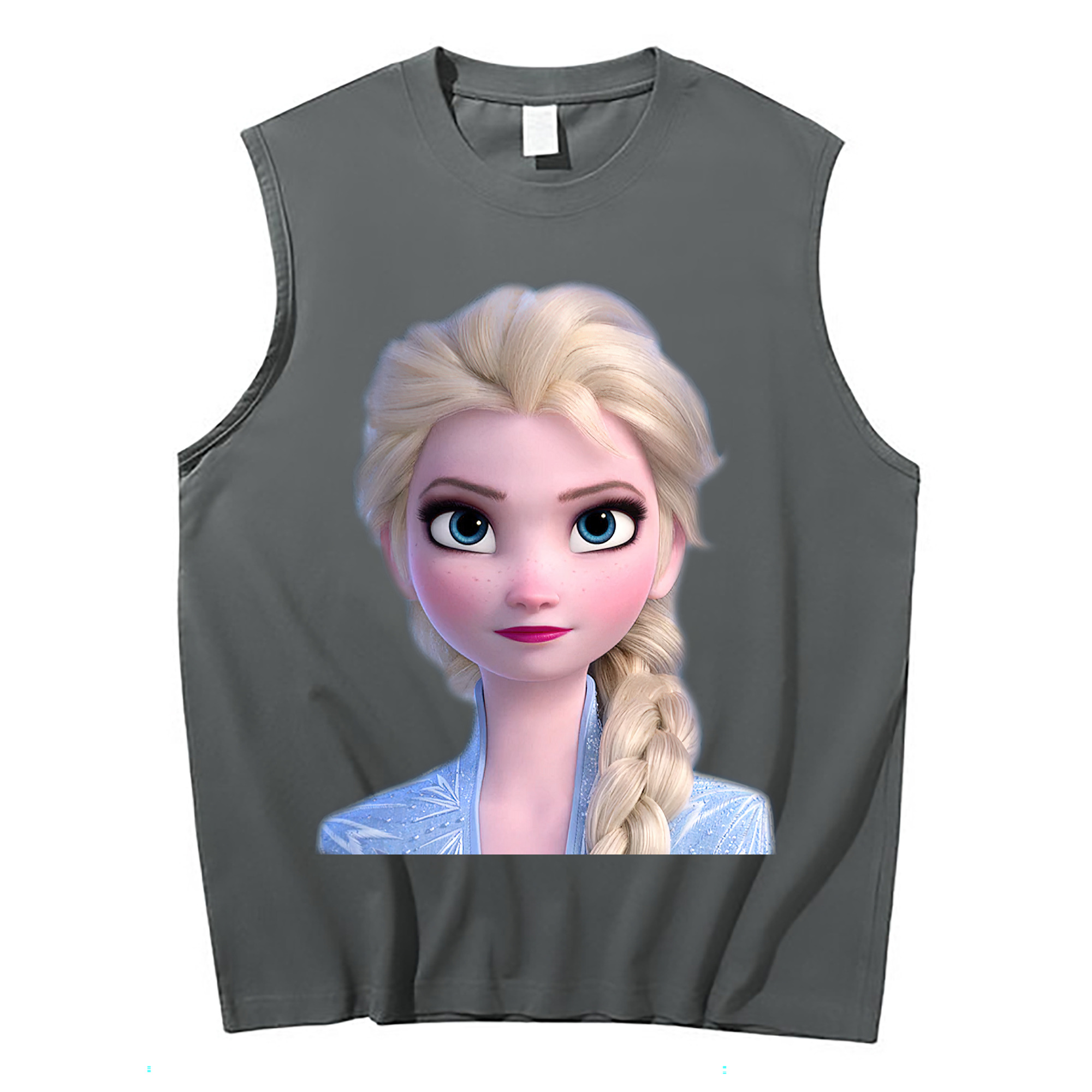（画像用） アナと雪の女王 アンナ エルサ Frozen Anna Elsa コットン100％タンクトップ（フロントプリント）